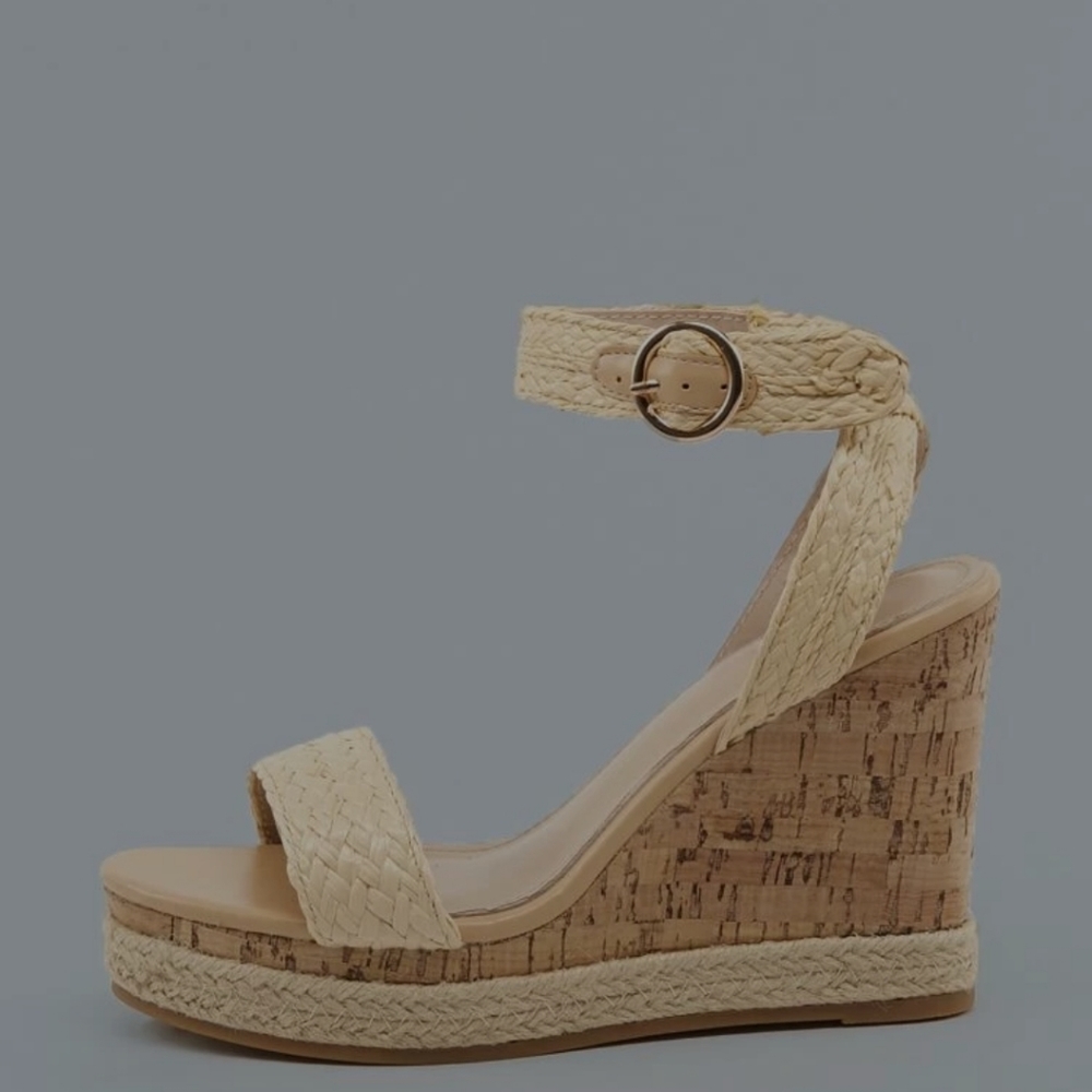 Cork ankle strap wedge sandals 👡